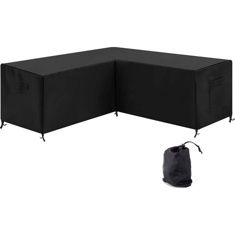 Housse d’angle pour mobilier de jardin Ferocity 255 x 255 x 80 cm noir 1 pc. (1/4)