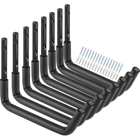 Lot de 8 crochets robustes pour échelle de garage avec bras Jumbo de 30,5 cm, support de rangement mural pour vélo, chaises pliantes