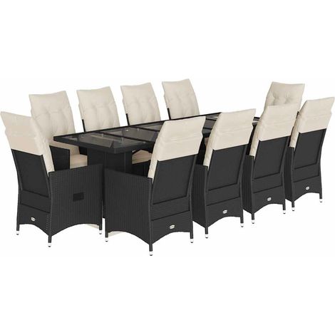 Maison Exclusive - Set de mesa y sillas de jardín 11 pzas y cojin (1/5)