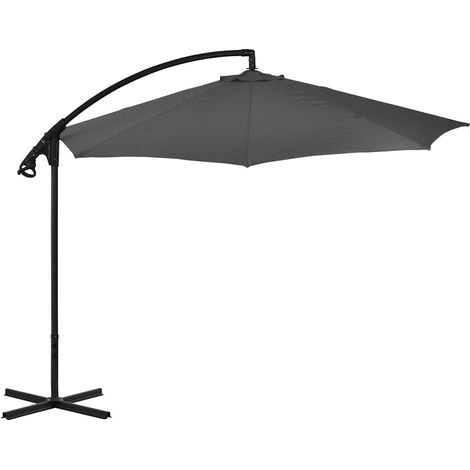 Maison Exclusive - Sombrilla voladiza con poste de acero gris ant (1/5)