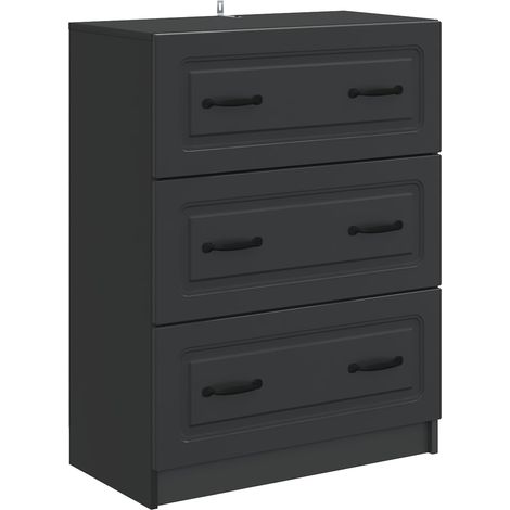 Cajonera Negro 66 x 34,5 x 87 cm Madera de Ingeniería vidaXL