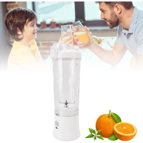 Batidora portátil recargable USB-C, 600 ml, 18.000 rpm con colores RGB – 6 cuchillas de acero inoxidable y tapa deportiva para viajes, gimnasio, batidos y licuados. (1/5)