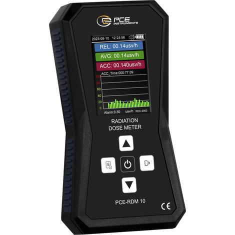 PCE Instruments PCE-RDM 10 Tube compteur de Geiger-Müller Radiation: Rayons X signal sonore d'avertissement, avec fonct (1/4)