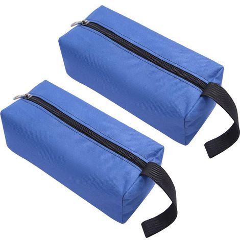CCYKXA2Pcs Petit sac à outils Portable Imperméable Pochette à Outils Multifonctionnel à Glissière Tissu Oxford Sac à outils 25x8x7cm,Bleu (1/5)
