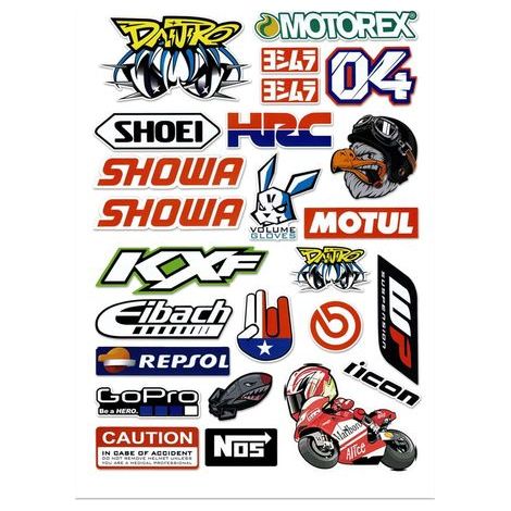 10–20 Stück Vinyl-Aufkleber, wasserfest, Motorradaufkleber, Sponsorengrafik für Helme, Offroad-Einsatz (1/5)