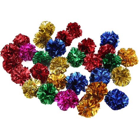 Balle Pour Chat - Jouet Crinkle En Plastique Brillant - Pour Chatons Et Chats Adultes - 30 Pièces (1/5)