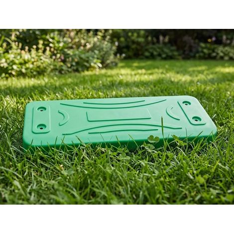 Columpio infantil plano con asiento y inserto de aluminio, color verde claro. (1/4)