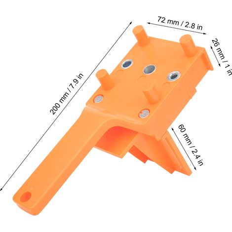 8-teiliges gerades Bohrset, Bohrschablone, Stanzvorrichtung (orange) (1/5)
