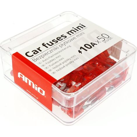 Mini-Flachsicherungen für Autos, 50 Stück, 10A, amio-02219