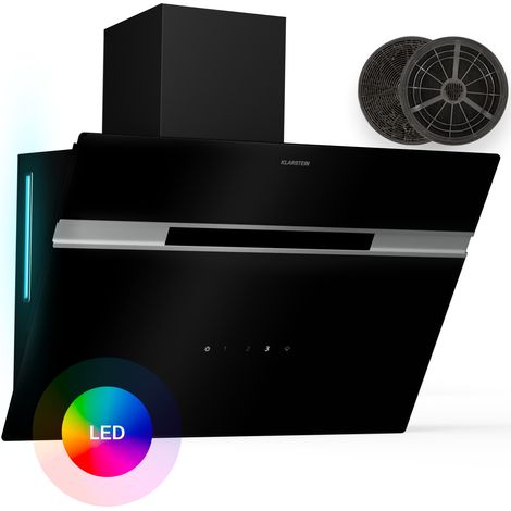 Klarstein – Hotte aspirante décorative 60 cm – Débit d'air 600 m³/h – Panneau tactile LED multicolore – Silencieuse 63 dB – Classe énergétique A