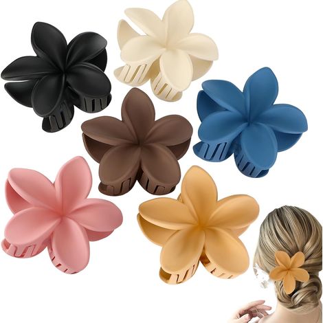 Lot de 6 Pince Cheveux Fleur, Antidérapantes Barettes Cheveux Femme (1/5)