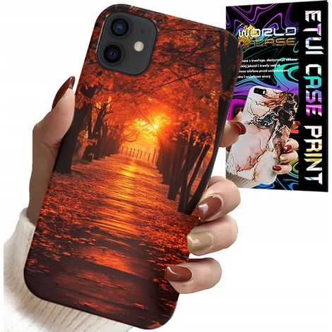 Hülle für iPhone 13 mini – Park, Herbst, fallende Blätter, Rückseite (1/5)