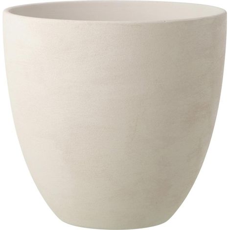Cache-Pot Rond en Céramique "Terra" 36cm Blanc (1/2)