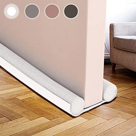 Boudin de Porte 94 cm, Joint Double pour Bloqueur de Bruit, Coupe-Vent et Bouchon de Ventilation (Blanche 03) (1/5)