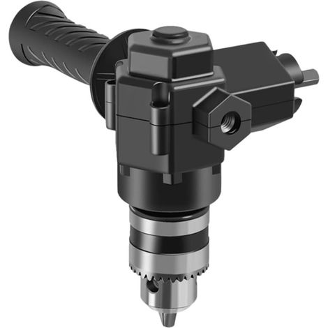 Adattatore per trapano a percussione ad angolo retto a tre griffe a 90°, 18 V, prolunga ad angolo retto, accessorio per trapano ad angolo retto, in metallo, 3 velocità, avvitatore a impulsi