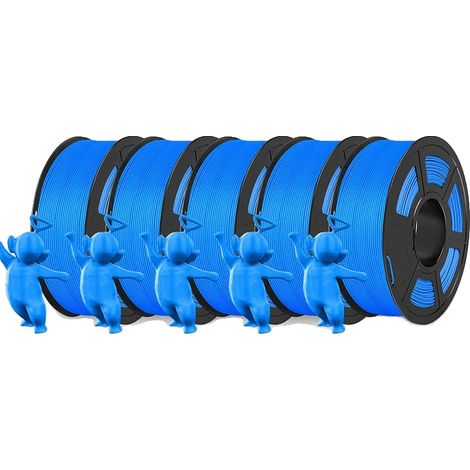 Filamento para impresora 3D, alto rendimiento, material ecológico, PLA azul mate. (1/2)