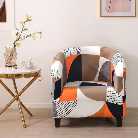 Funda elástica para sillón, funda estampada extraíble y lavable para silla, funda moderna para sofá, funda para sillón para barra de bar, sala de estar, comedor, recepción, oficina (5) (1/5)