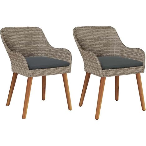 Maison Exclusive - Gartenstuhl 2 pcs Schwarz 62,5 x 55 x 82 cm Po