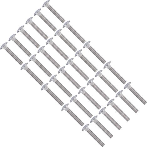 Boulons Carrosserie A2-70 Inox M10x55, 30 Pièces, Col Carré, Tête Ronde Bombée, Vis pour Machines (1/5)