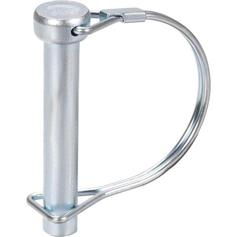 Goupille de Verrouillage - 1 Pièce - Acier au Carbone Zingué - Fixation Sécurisée Arbre et Attelage - Remorques Agricoles et Jardin - 10x50mm Argent (1/5)