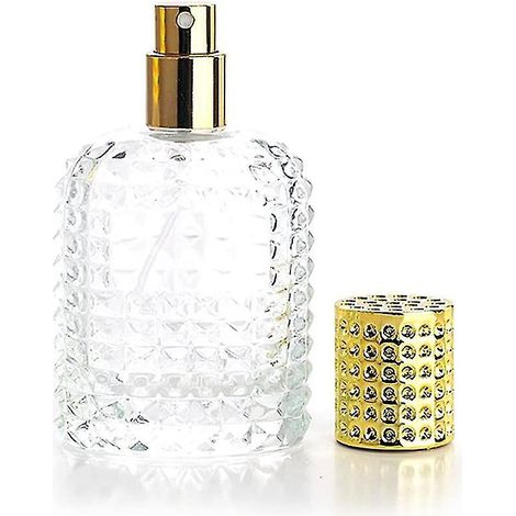 Leerer Parfüm-/Kölnischwasserzerstäuber, nachfüllbare Klarglasflasche, feiner Sprühnebel – 30 ml – Gold