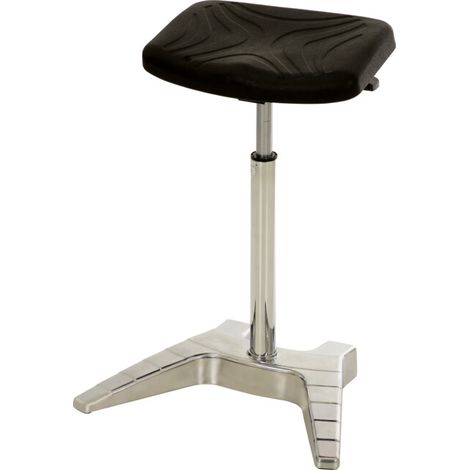 STIER Tabouret d’atelier XL 600–850 mm inclinaison 12° noir avec poignée et roulettes (1/5)