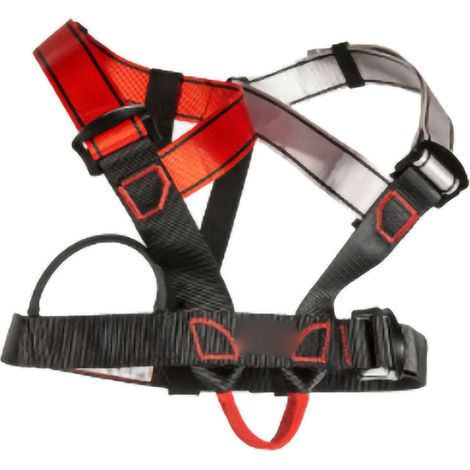 Harnais de sécurité descente escalade montagne ceinture haute altitude protection lombaire noir rouge gris (1/5)