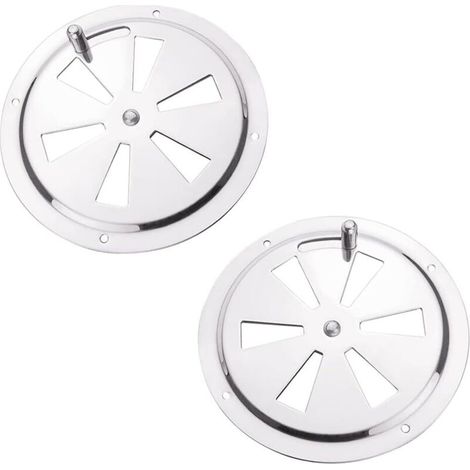 Grille de ventilation ronde 2 pièces grille de ventilation en acier inoxydable grille de ventilation en acier inoxydable grille de sortie d'air grille de ventilation 125 mm, ouverture (1/5)