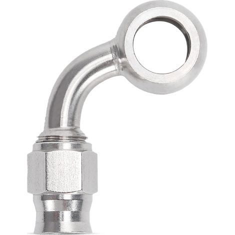AN3 Teflon stainless steel connector, 0°, 28°, 45°, 90° universal quick connector for brake lines - - side 90 (1/4)
