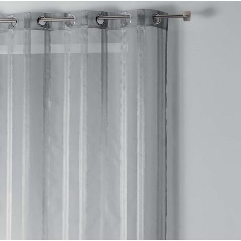 Voilage a rayures 140 x 260 cm Bandas gris (1/3)