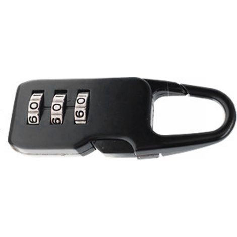 Cadenas à combinaison 3 chiffres réglable en alliage zinc anti-effraction pour valises, casiers et portes noir (1/2)