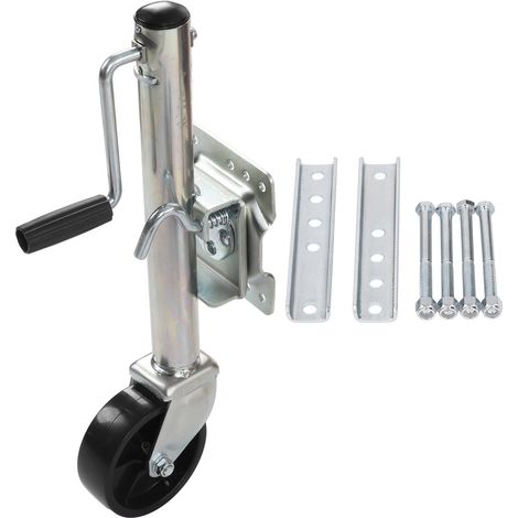 Cric de remorque pliable robuste, langue pivotante réglable de 1200lb avec roue de 6 pouces pour camping-car (1/5)