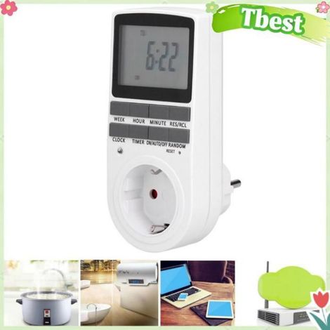Minuterie De Sortie - Minuteur Programmable 240 V - Pour Lampe Ventilateur Appareil Électronique - 12/24 H 7 Jours - 1 Pièce (1/5)