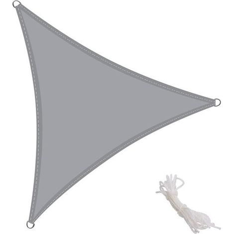 Kingshade Dreieckiger Schattenspender - Wasserdichtes PES in Grau - 90 % UV-Schutz - 5x5x5m