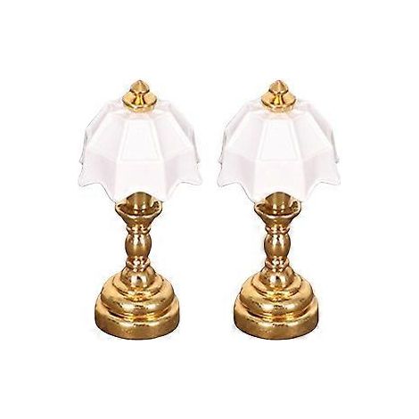 Mini-Tischlampe im Retro-Stil, niedliche Dekoration für Zuhause, Schreibtisch, Miniatur-Puppenhaus-Szenenmodus