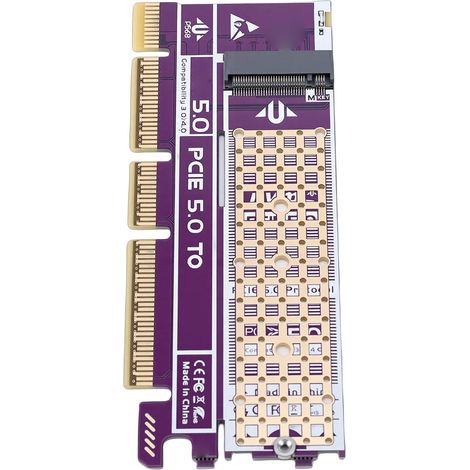 Adaptateur PCIe 5.0 M.2 NVMe amélioré pour Carte D'extension SSD Rapide 2230 2242 2260 2280, Protection Contre Les Surintensités pour Une Intégration Transparente (1/5)