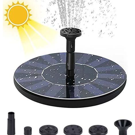 Fuente solar para jardín al aire libre, 1616 cm, bomba solar flotante para estanque con 6 boquillas,  para estanques, baños para pájaros y piscinas