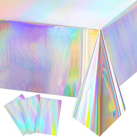 Party-Tischdecke, 2 Stück, 137 x 274 cm, bunte Plastik-Tischdecke, wasserdichte rechteckige Einweg-Geburtstagstischdecke für Kindergeburtstagsparty-Hochzeitsdekoration