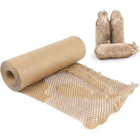 Papier d'emballage alvéolaire 30 cm x 50 m - Papier alvéolaire brun - Alternative écologique au film à bulles plastique pour l'expédition et le déménagement, matériau de calage