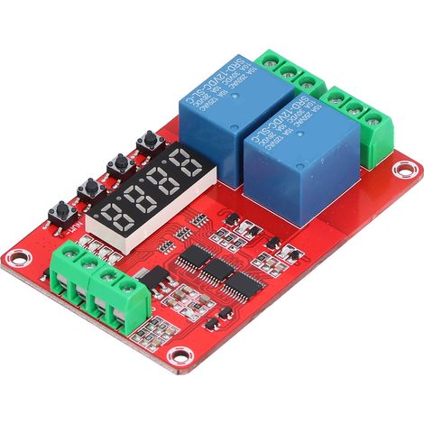 Relais à retardement multifonction module temporisateur 2 voies auto verrouillage cycle 12V (1/5)