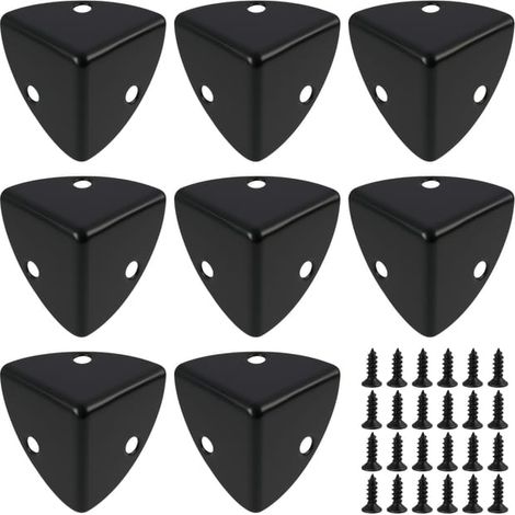 Protezioni angolari in metallo nero per tavoli, 8 pezzi – 23×23×23 mm Protezioni angolari in alluminio per mobili, scatole, cassettiere, comò – Antiurto (1/5)