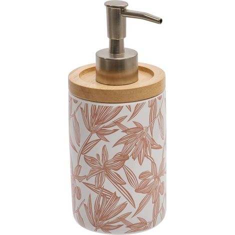 Distributeur de Savon Imprimé "Bloom" 398ml Rose (1/3)