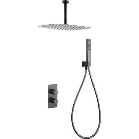 IMEX GTA068/BGM TOSCANA-AREZZO Termostatico Conjunto Empotrado Black Gun Metal - ref: GTA068/BGM (1/2)