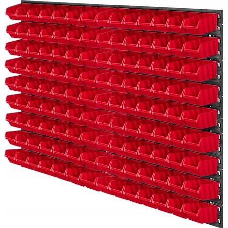 KADAX Werkstattwandregal, Wandplatten, 116 x 78 cm, Rot, 140 tlg. (1/5)