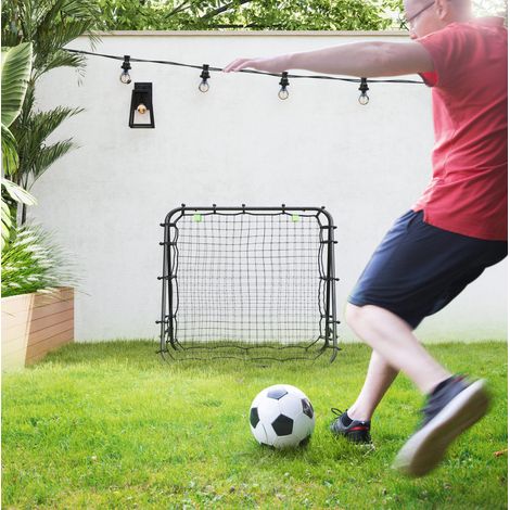 Rebondisseur de football bidirectionnel réglable, acier noir, 100 x 95 x 90 cm, REDOM (1/5)