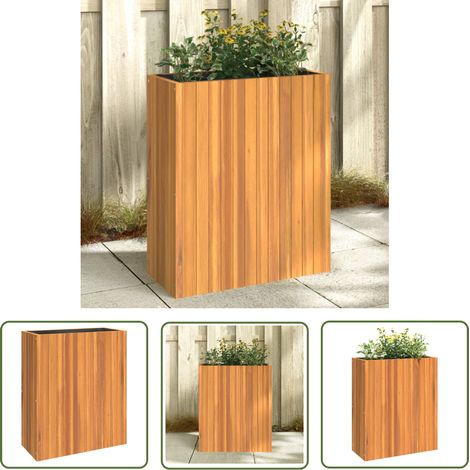 The Living Store Pflanzkübel 59x27,5x70 cm Massivholz Akazie - Blumentopf - Holzpflanze - Akasieholzh Planter - Gartenmöbel - Balkonpflanzen (1/5)