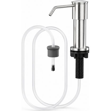 Distributeur de savon évier inox 304 sans perçage argenté (1/5)