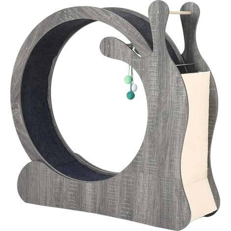 Ruota per gatti, struttura in legno, funzionamento silenzioso, colore grigio. (1/2)