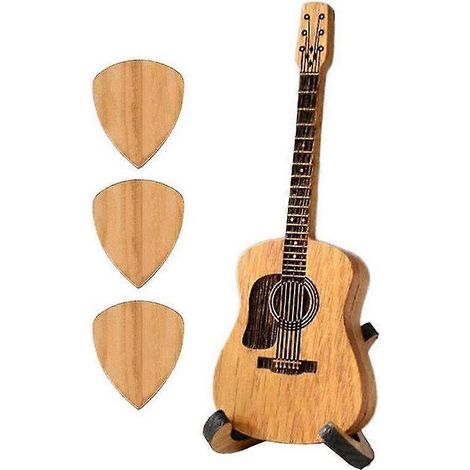 Étui à médiators, boîte en bois pour guitare acoustique, porte-médiators avec 3 médiators, support pour médiators pour guitaristes et amateurs de guitare (1/5)