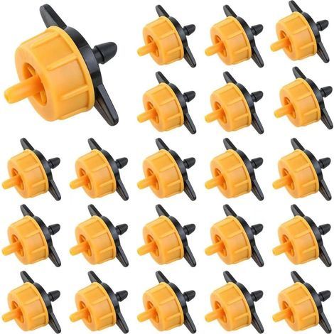 Lot de 50 Goutteur d’extrémité régulateur système micro drip,2 litres/heure pour, régulation de pression: Embout pour arrosage goutte-à-goutte,Pression de travail 0,5 à 3,5 bar (1/5)